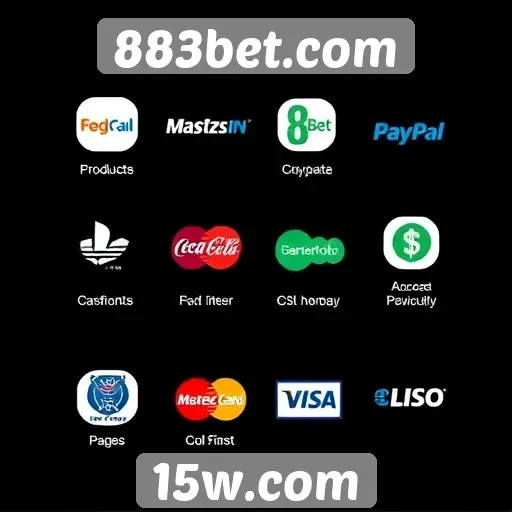 Variedade de métodos de pagamento disponíveis em 883bet.com